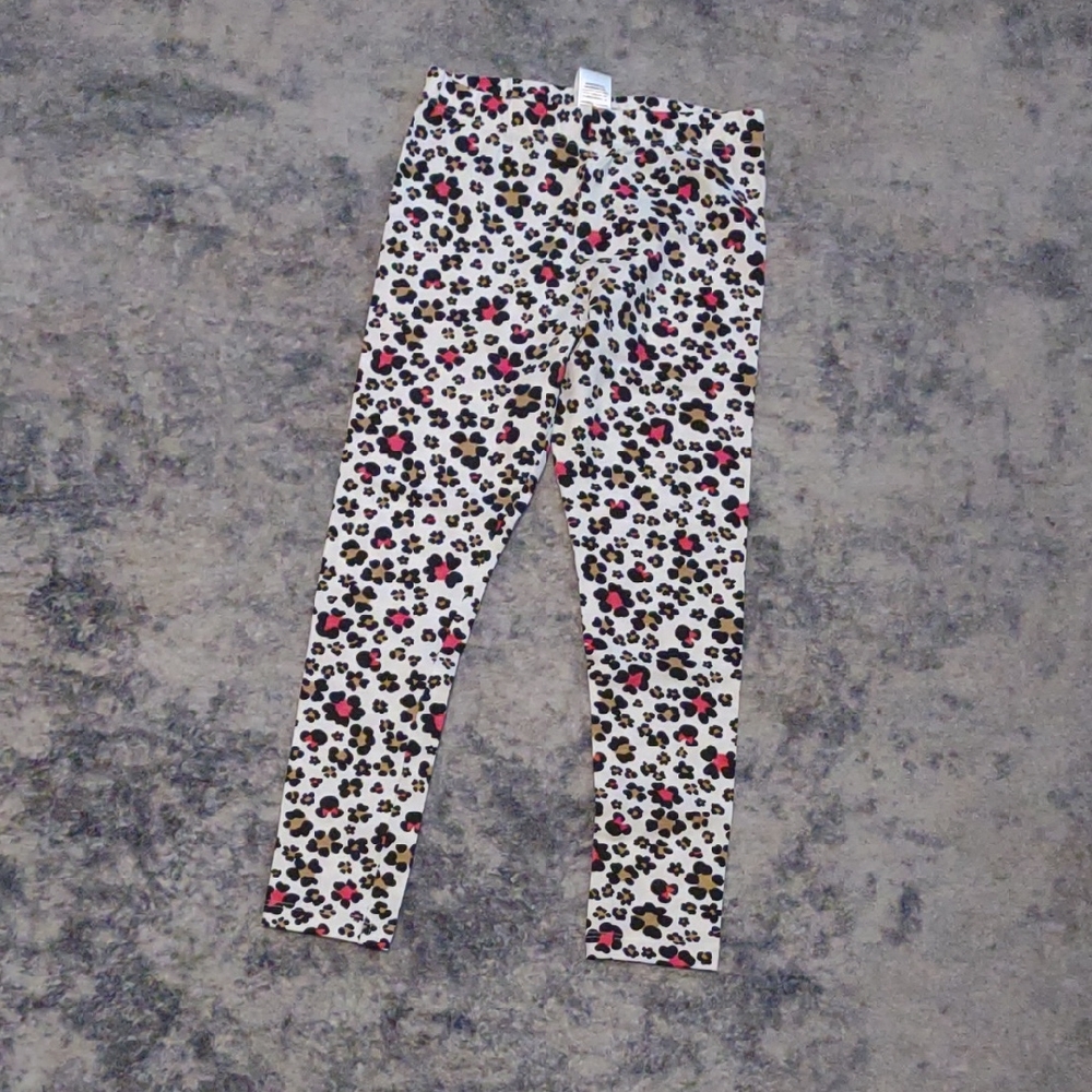 Disney Cream and Black Leggings with Floral Print